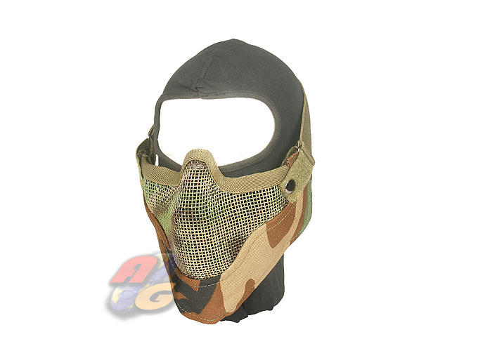 V-Tech V7 4Points/ Steel Half Face Mask(Wood Land/ OD) - Click Image to Close