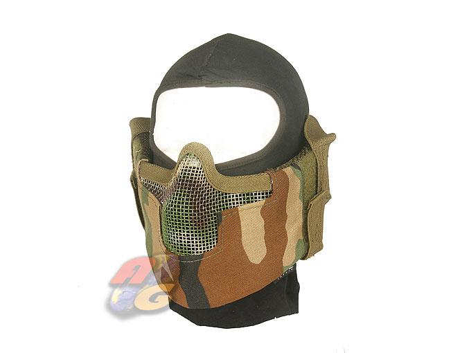 V-Tech V8 Strike Steel Half Face Mask(WoodLand/ OD) - Click Image to Close