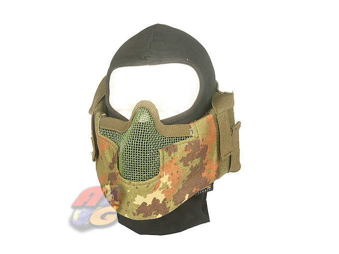 V-Tech V8 Strike Steel Half Face Mask(Italy WoodLand) - Click Image to Close