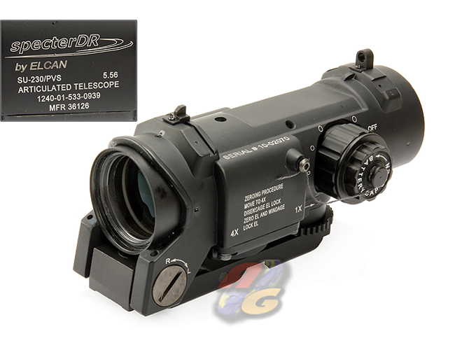 --Out of Stock--AG-K SpecterDR Style 4 X Magnifier Illuminated Scope - Black - Click Image to Close
