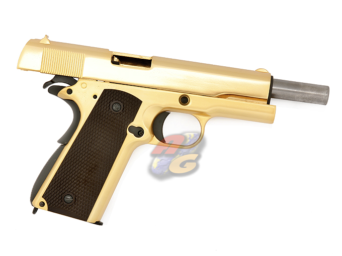--Out of Stock--WE 24K M1911 Gold Plated (With Marking, Brown Grip, Full Metal) - Click Image to Close