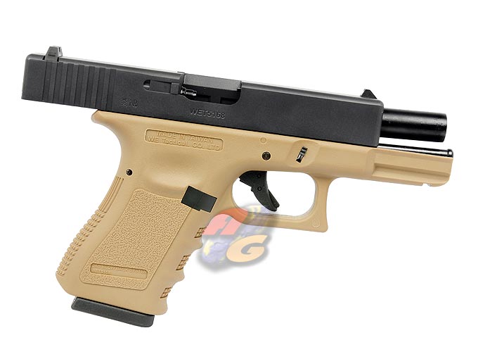 WE G19 GBB Pistol (Tan, Metal Slide) - Click Image to Close