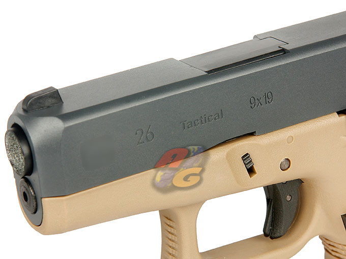 WE G26 GBB Pistol (BK, Metal Slide, Sand Frame) - Click Image to Close