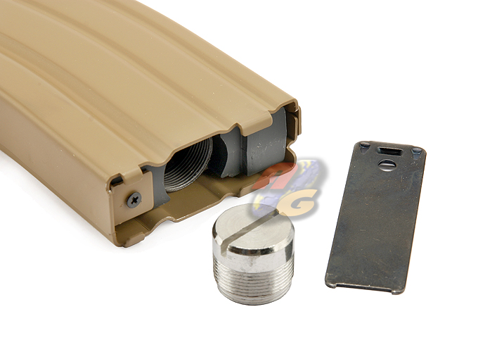 WE M4A1 30 Rounds CO2 Magazine (Open Bolt, Gas Blowback, Tan) - Click Image to Close