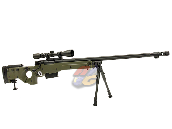 Well AW 338 Sniper Rifle With Scope & Bipod - OD - Click Image to Close