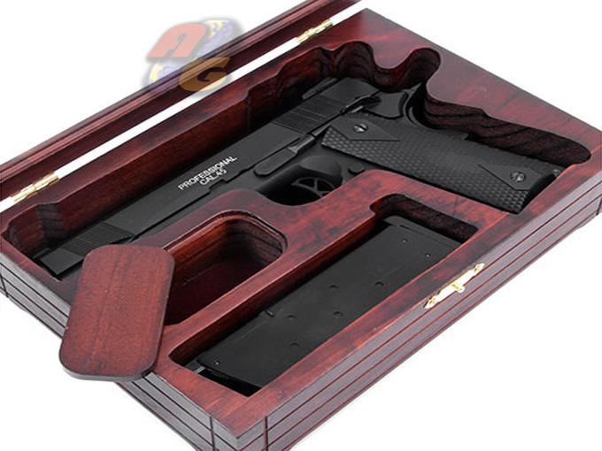 King Arms M1911 Springfield Wooden Box with Glass Lid - Click Image to Close