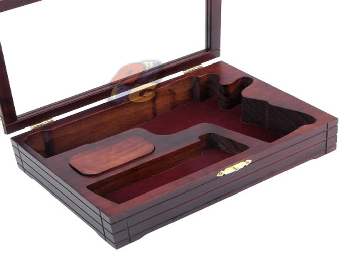 King Arms M1911 Kimber Wooden Box with Glass Lid - Click Image to Close