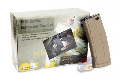 King Arms 360 Rounds Magpul PMAG For M4 Series (DE, 5 Pcs)