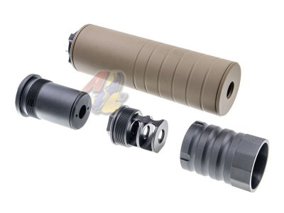 --Out of Stock--RGW Omega 9K Dummy Silencer with X12 Style Muzzle Brake ( MP5 Style ) ( Cerakote FDE )