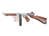 King Arms Thompson M1A1 Military AEG ( Silver/ Real Wood )