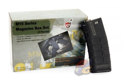 --Out of Stock--King Arms 360 Rounds Magpul PMAG For M4 Series (BK, 5 Pcs)
