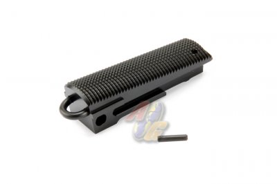 --Out of Stock--LCT Main Spring Housing With Lanyard Ring For Marui 1911/ MEU (Checkered/ Black)