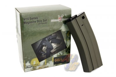 King Arms 68 Rounds Magazine For M16/ M4 Series (OD) - Set (5 PCS)