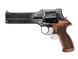 Marushin Mateba 6 inch Gas Revolver ( W Deep Black, Heavy Weight, Wood Grip )