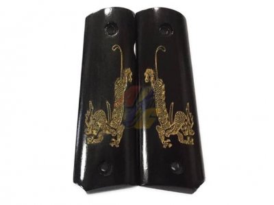 KIMPOI SHOP Face Off M1911 Wood Grip For M1911 Gas Pistol ( Golden Dragon )